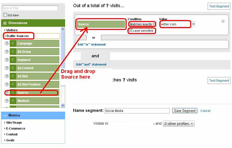 Google Analytics Advance Segment - Add Twitter Google Analytics Advance Segment - Add Twitter