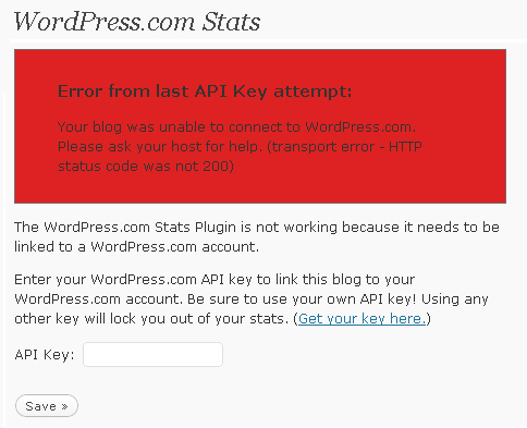 Wordpress.com Stats Plugin Error