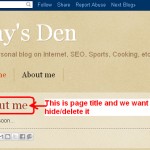How to delete page title in blogger