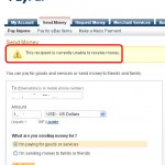 This recipient is currently unable to receive money.