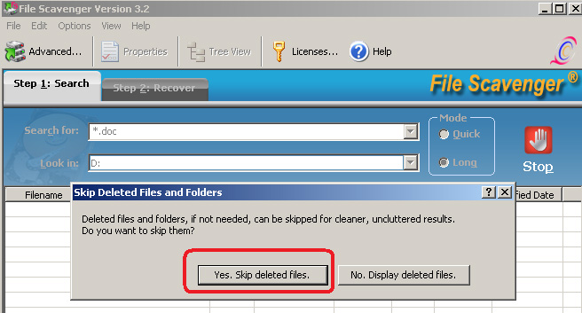Ignore Deleted Files Option Ignore Deleted Files Option