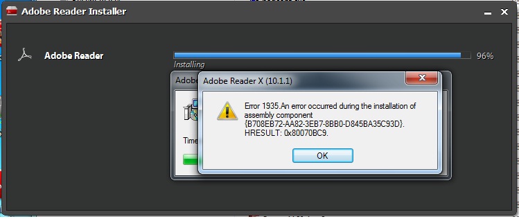 Adobe Reader Installation Error - Error-1935 Adobe Reader Installation Error - Error-1935