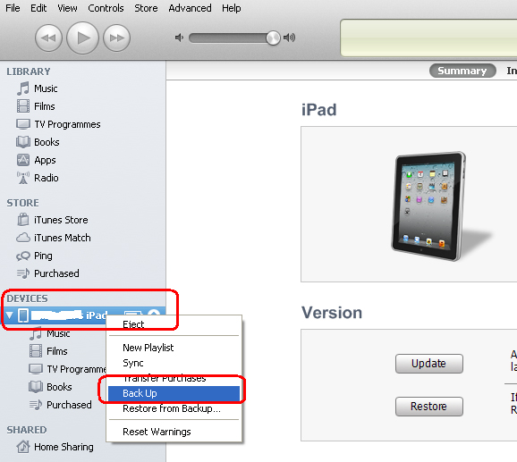Backup iPad 2 Backup iPad 2
