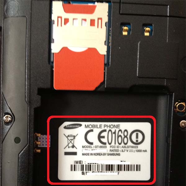 Nexus S Remove Battery to see Model Number