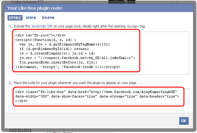Facebook Like Box Plugin code