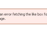 There was an error fetching the like box for the specified page