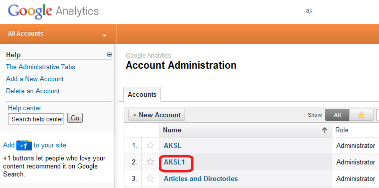 Google Analytics Account Administration