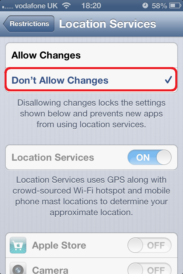 Don't Allow Changes Don't Allow Changes