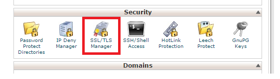 cPanel SSL/TLS Manager