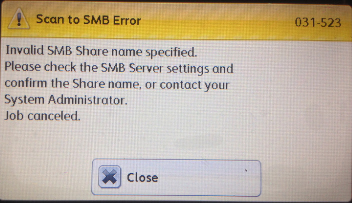 Scan to SMB Error